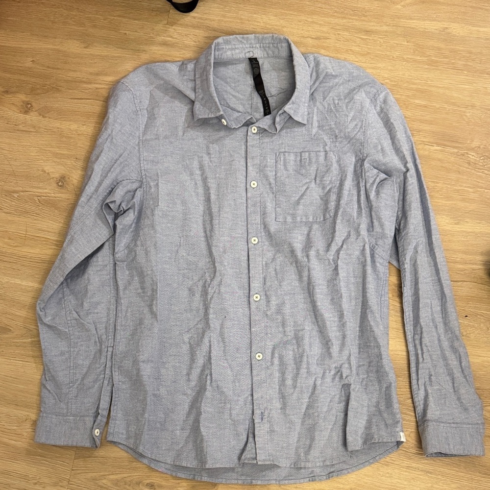 Lululemon Men's Blue Button-Up Shirt